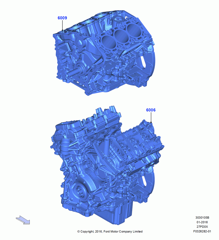 05B - Service Engine and Short Block, 2.7L DOHC 4V DI GT V6 GAS/FFV; 30/MAY/2016-05/AUG/2019