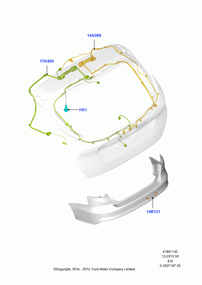 13C - Wiring - Body Closures, 5 Door Sedan, For Tailgate; 06/OCT/2014