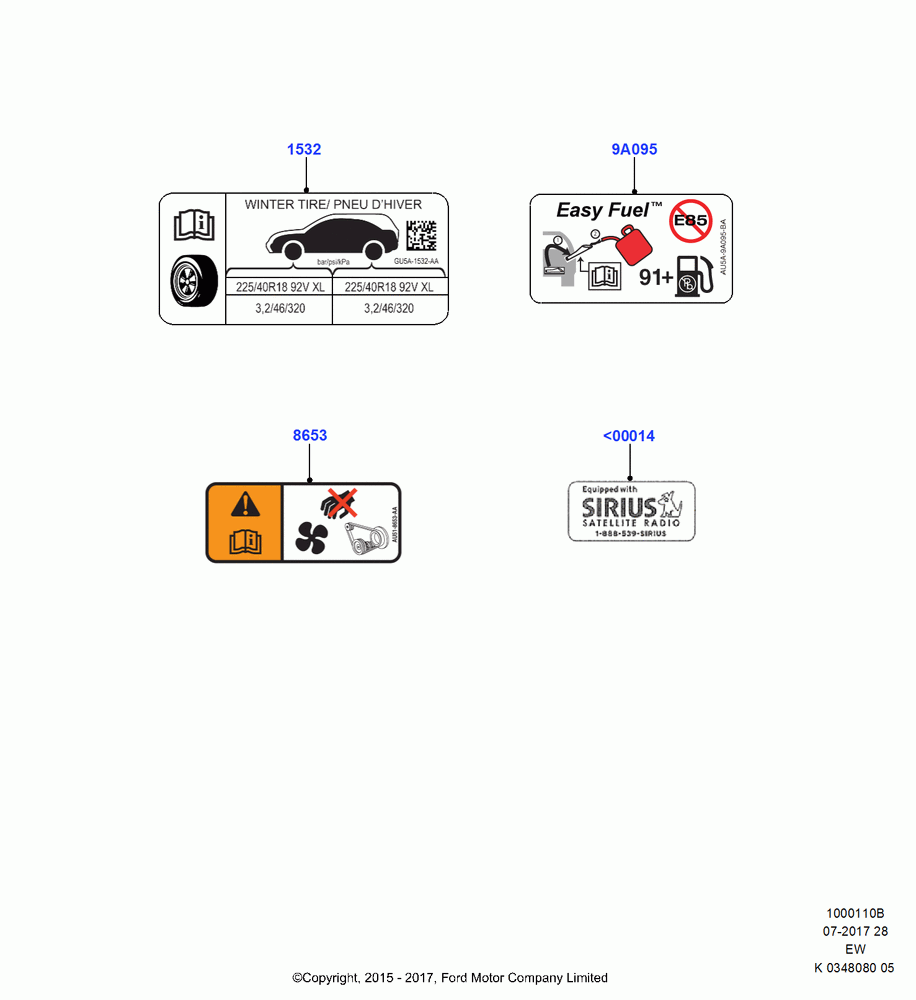 10B - Decals, (+) "CDN/MEX/PR/USA"; 04/JAN/2016