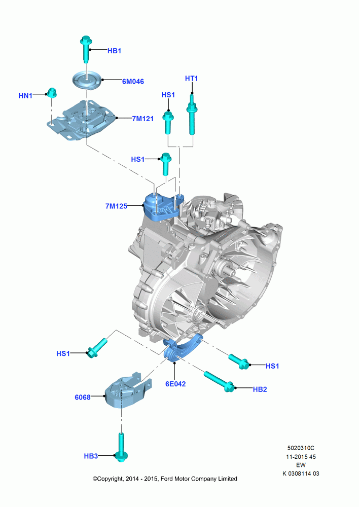 10C - Transmission Mounting, 6-Speed Manual Transaxle - MMT6; 01/DEC/2014