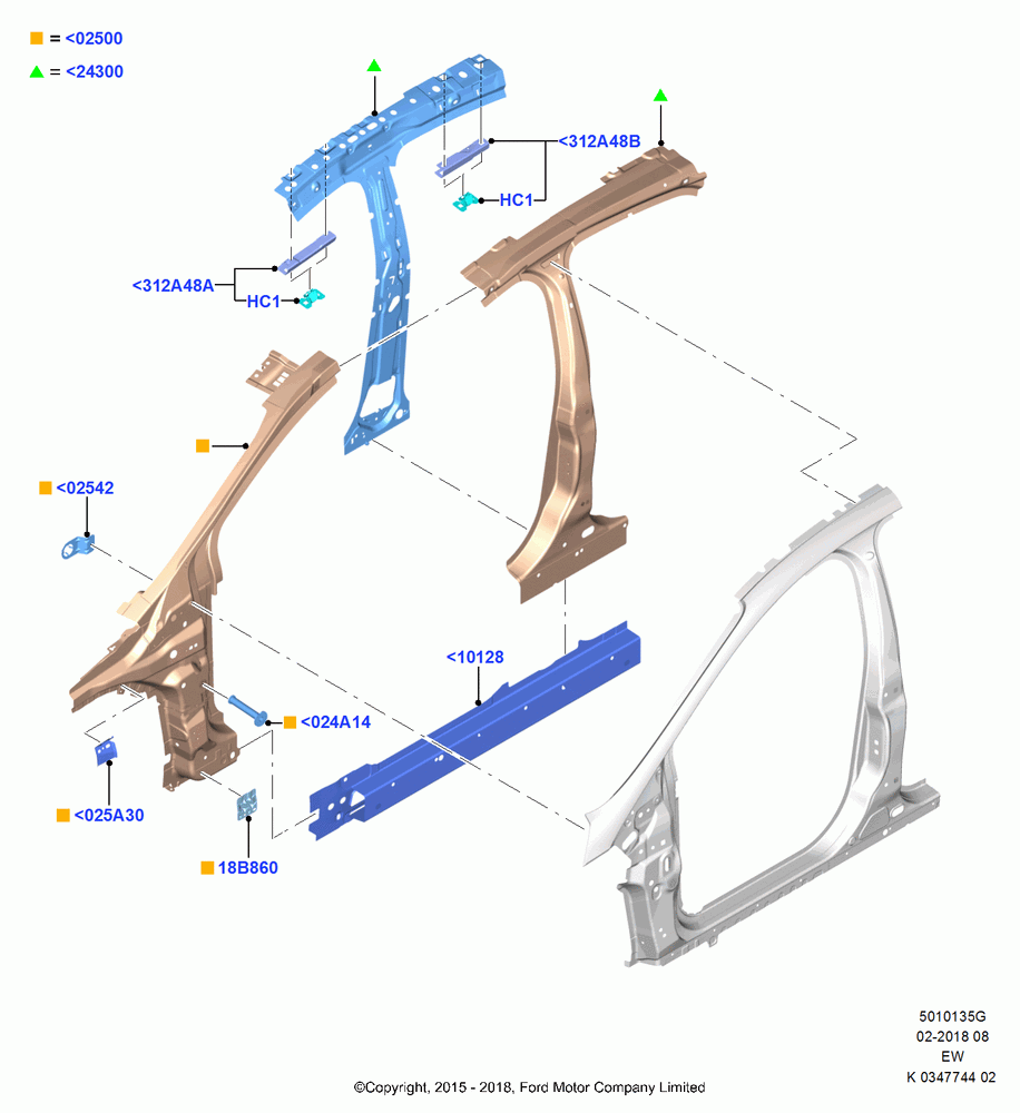 35G - Side Panels - Inner, 5 Door Sedan, (+) "CDN/MEX/PR/USA", FRONT; 04/JAN/2016