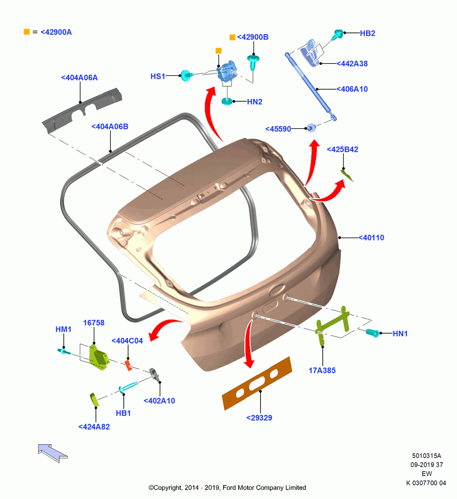 15A - Luggage Compartment Door, 5 Door Sedan; 06/OCT/2014