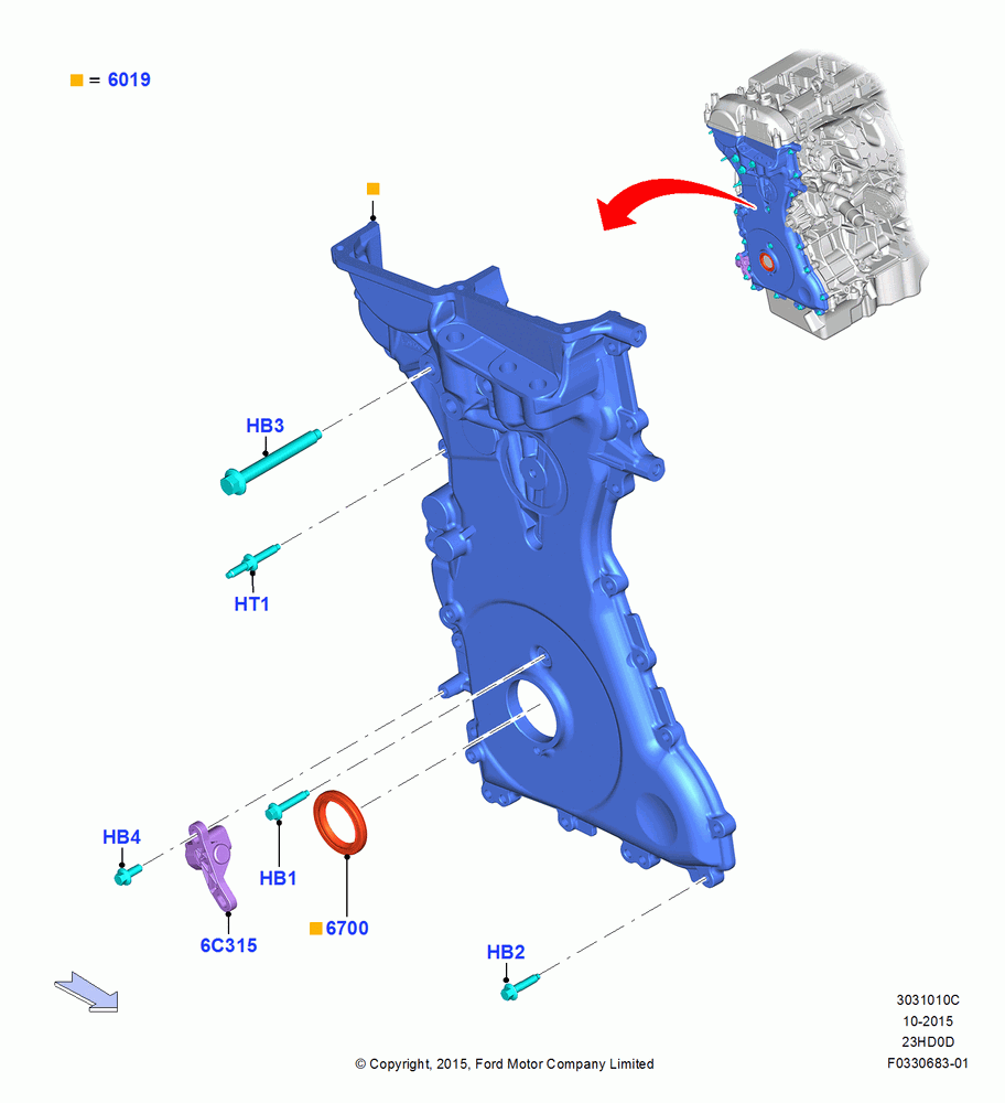 10C - Timing Gear Covers, 2.3L Ecoboost; 04/JAN/2016