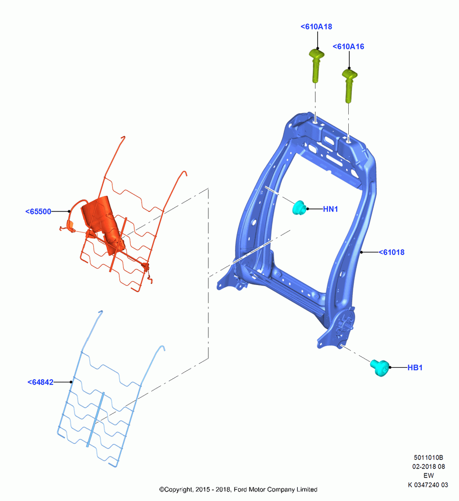 10B - Front Seat Back, (+) "CDN/MEX/PR/USA"; 04/JAN/2016