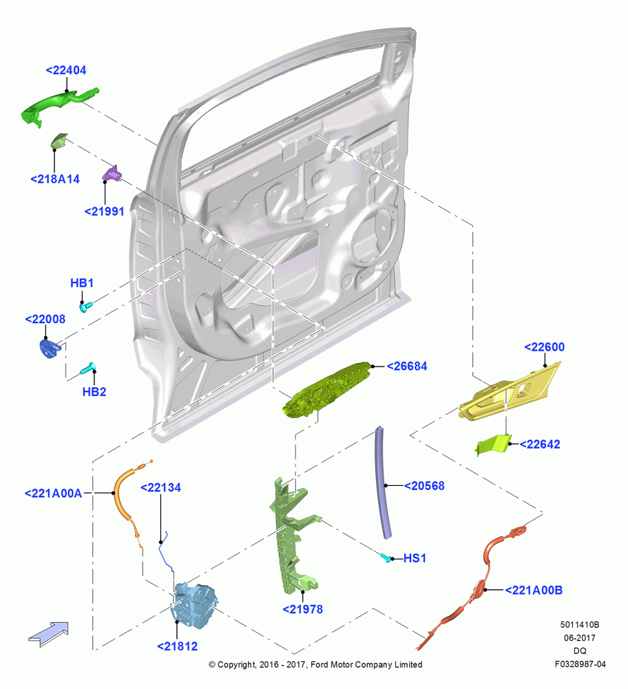 10B - Front Door Lock Controls, EAO Market Derivative, LHD 4WD (FTD), Asia Pacific Market Derivative; 04/JAN/2016