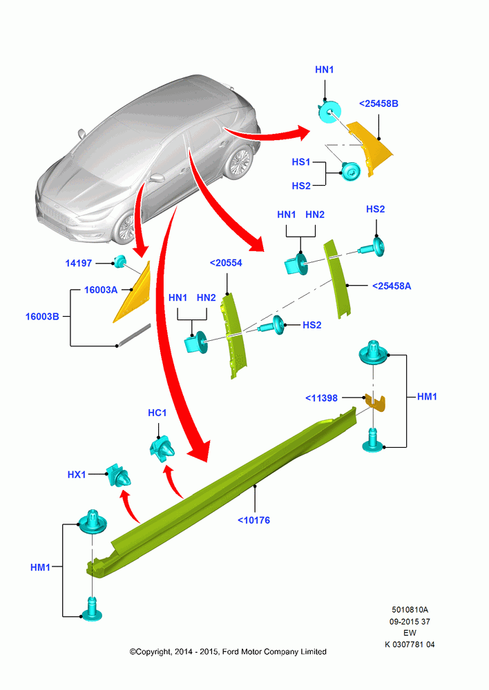 10A - Body Mouldings, 5 Door Sedan; 06/OCT/2014