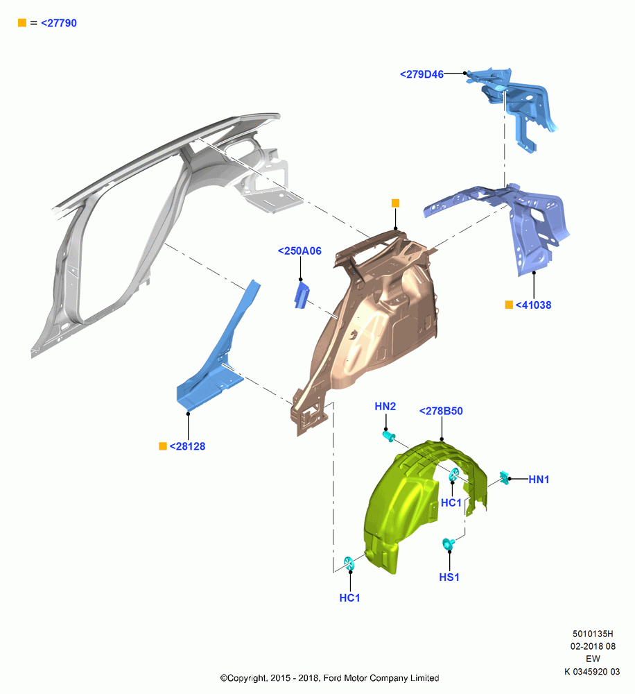35H - Side Panels - Inner, 5 Door Sedan, (+) "CDN/MEX/PR/USA", Rear; 04/JAN/2016
