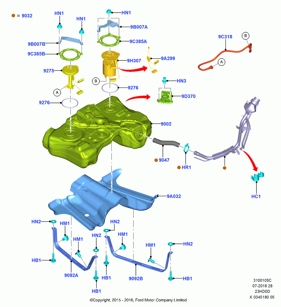05C - Fuel Tank, 2.3L Ecoboost; 04/JAN/2016