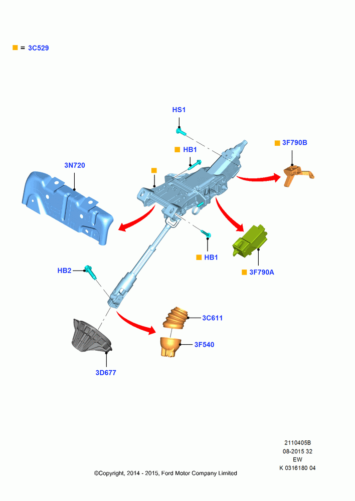 05B - Steering Column, With Keyless Start, Keyless Entry/Start - Passive; 06/OCT/2014