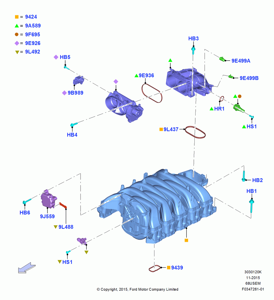 20K - Intake Manifold, 6.8L Gas EFI V10; 01/JAN/2016