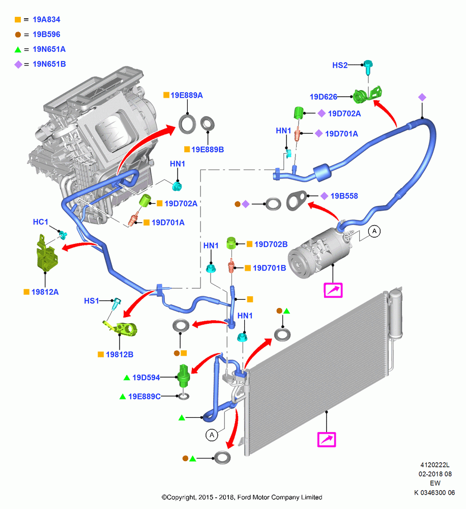22L - Air Conditioning System, 2.3L Ecoboost, (+) "CDN/MEX/PR/USA"; 04/JAN/2016