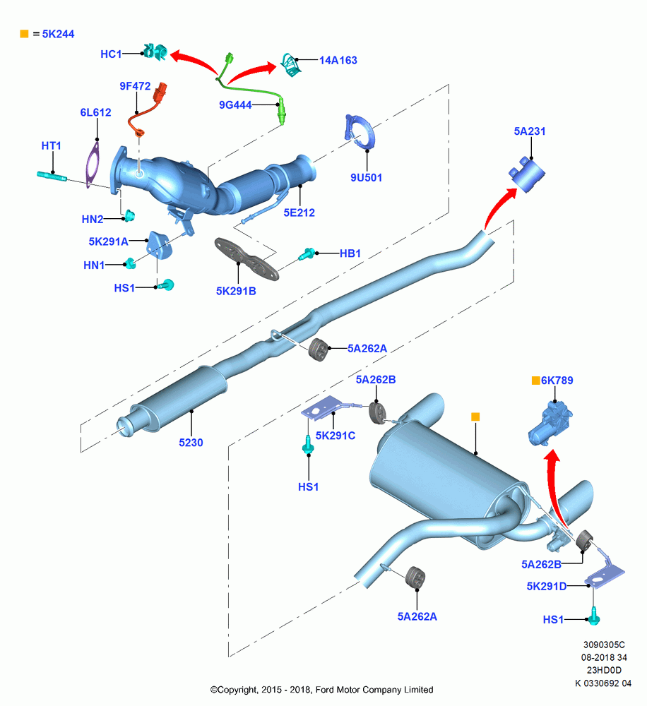 05C - Exhaust System, 2.3L Ecoboost; 04/JAN/2016