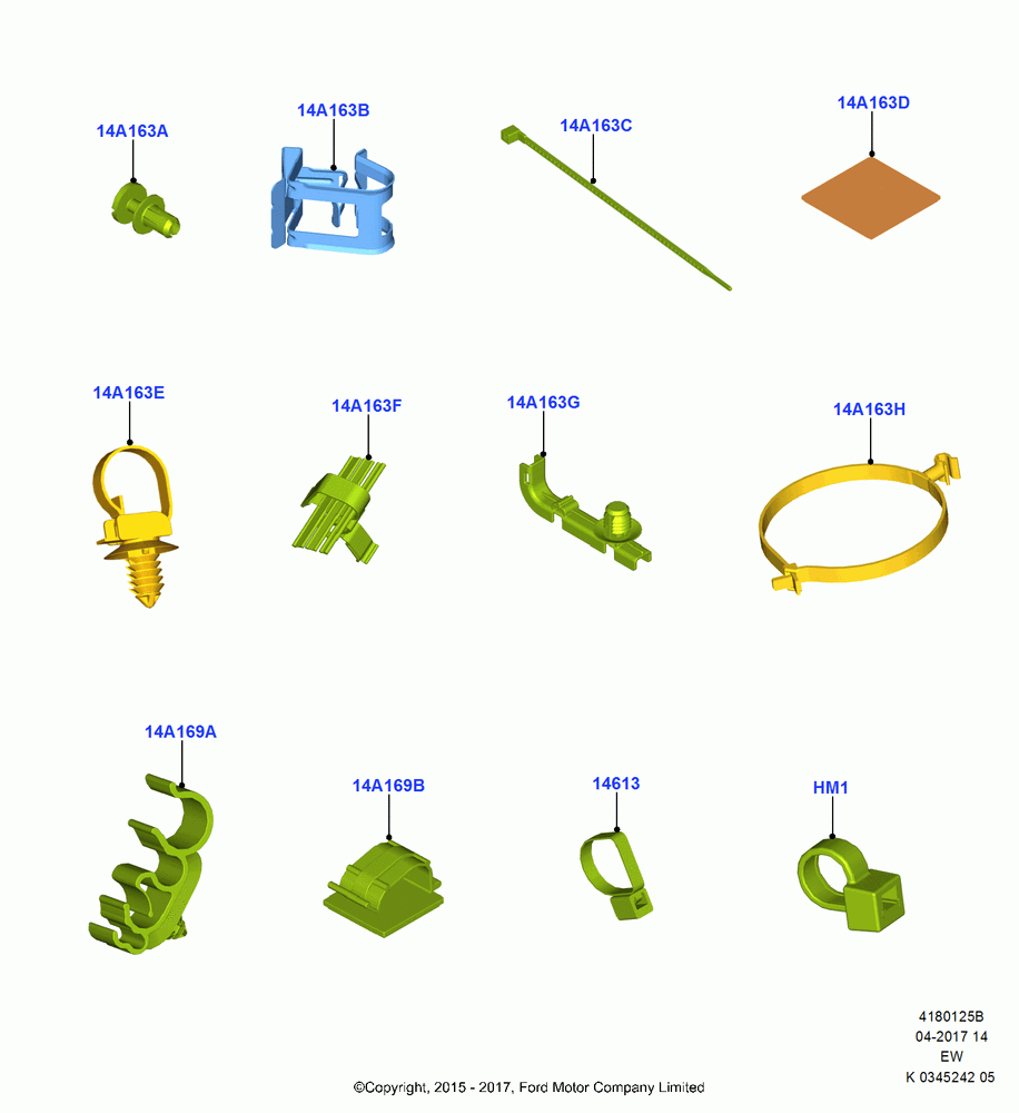 25B - Wiring Clamps, (+) "CDN/MEX/PR/USA"; 04/JAN/2016