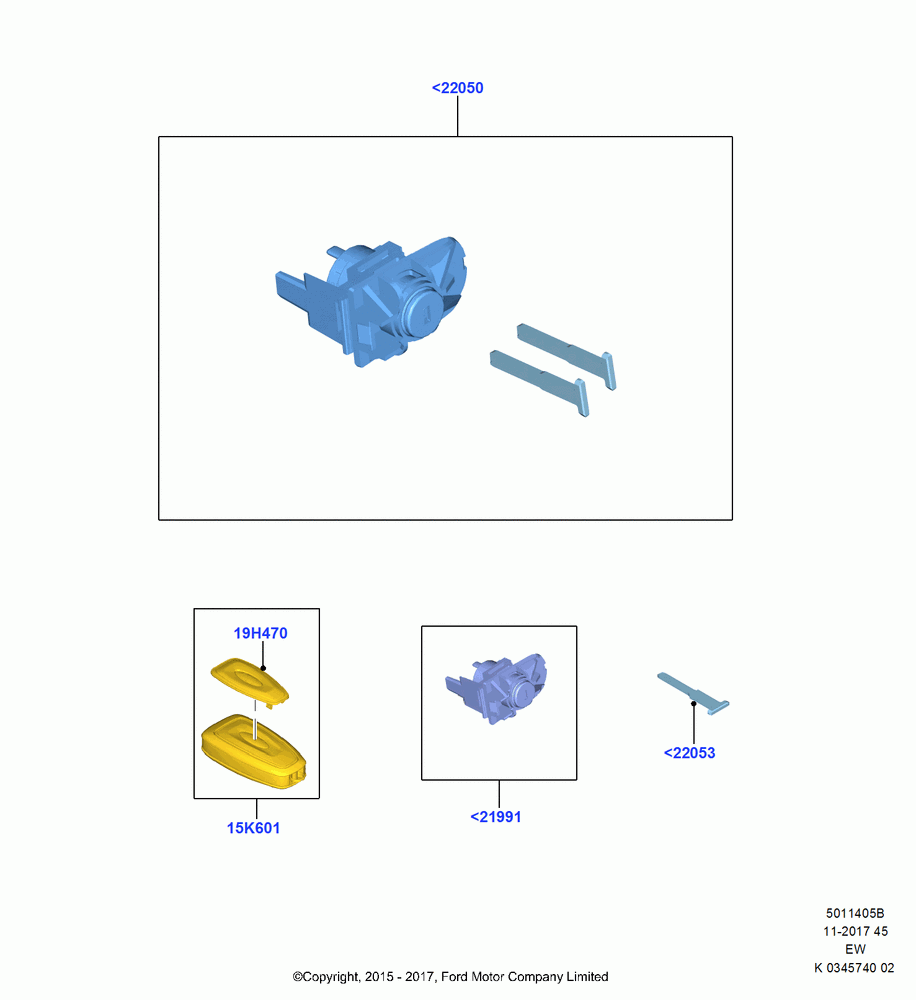 05B - Vehicle Lock Sets and Repair Kits, (+) "CDN/MEX/PR/USA"; 04/JAN/2016