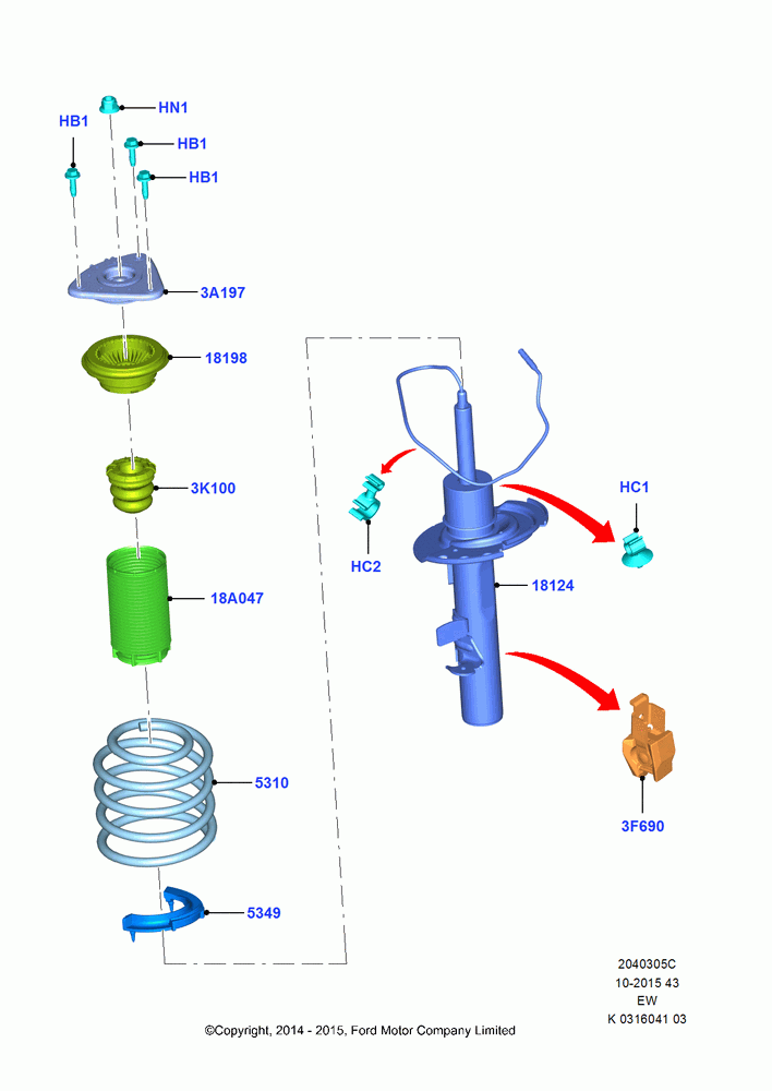 05C - Front Suspension Struts and Springs, With Performance Suspension, RS Set Up; 01/DEC/2014