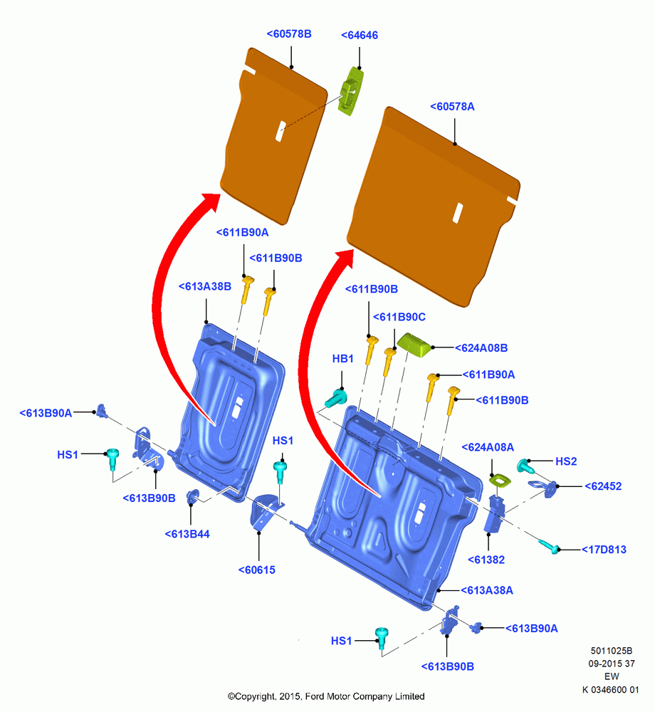 25B - Rear Seat Back, RS Version; 04/JAN/2016