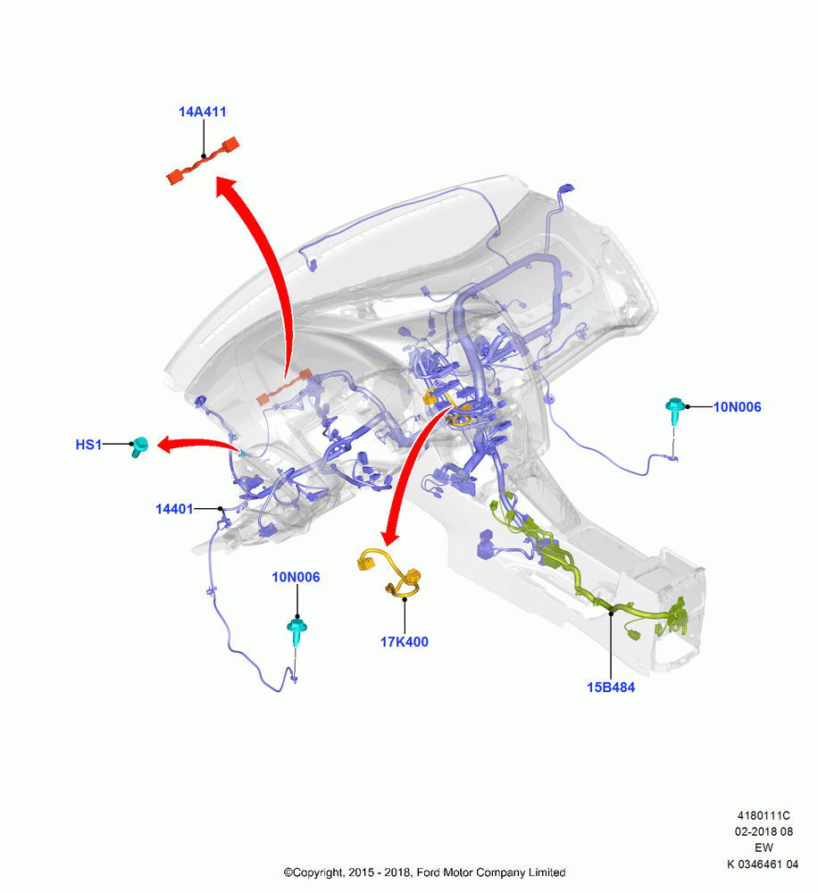 11C - Wiring - Dash And Floor Console, (+) "CDN/MEX/PR/USA"; 04/JAN/2016