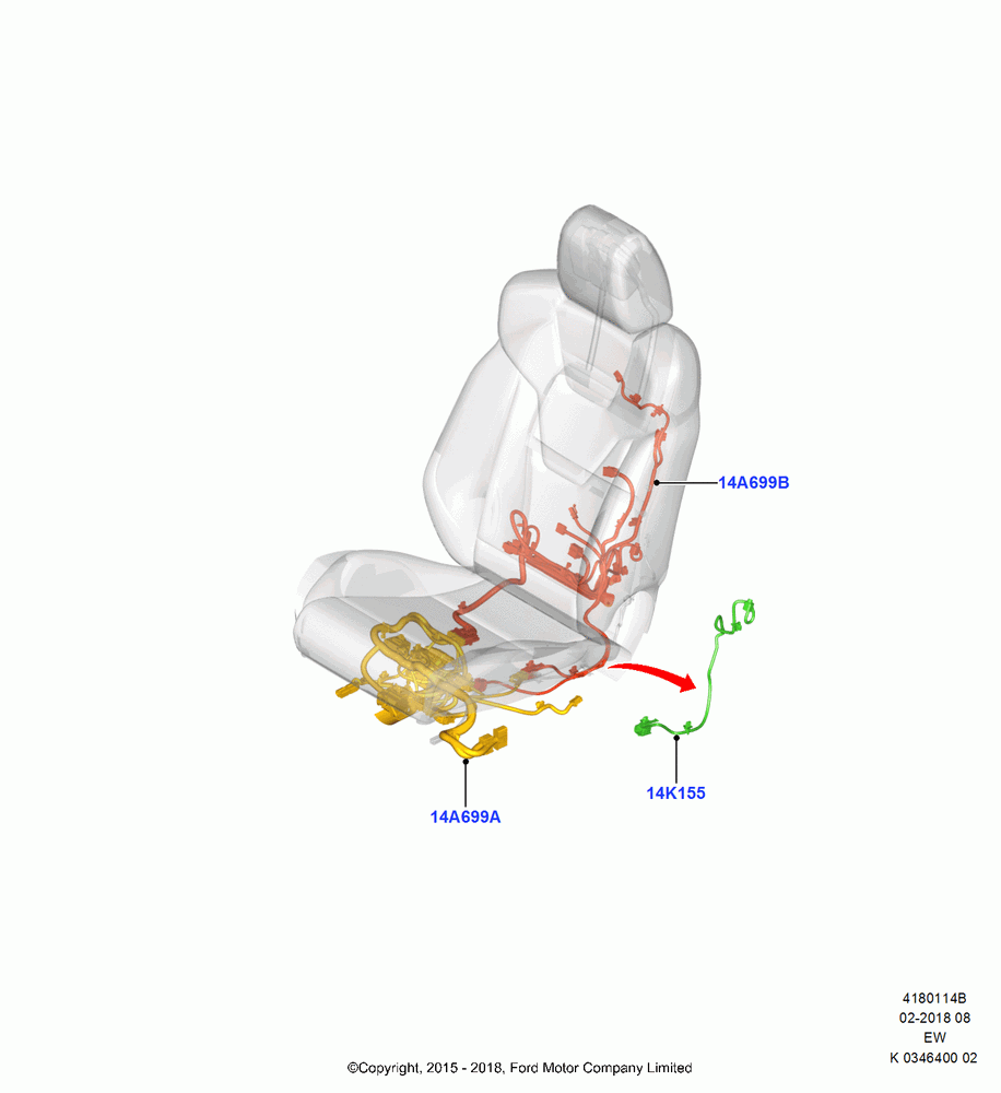 14B - Wiring - Seats, (+) "CDN/MEX/PR/USA"; 04/JAN/2016