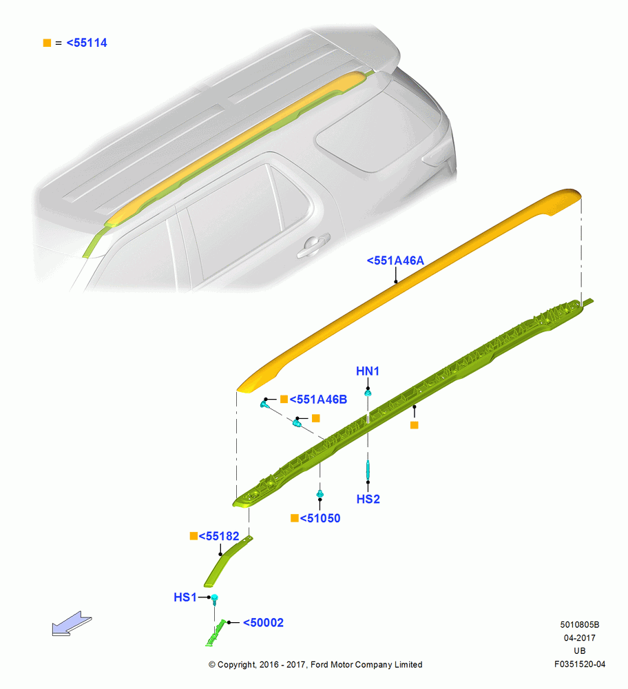 05B - Roof Rack Systems; 04/MAY/2015-03/MAR/2019
