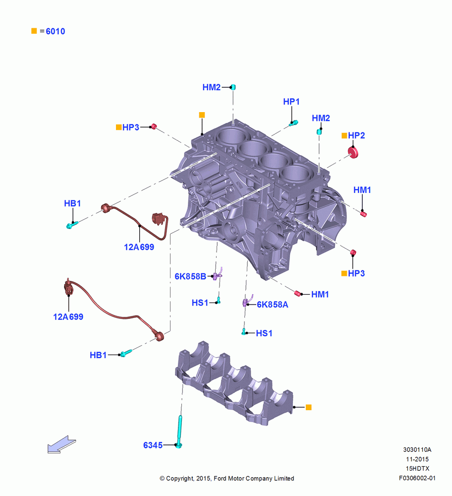10A - Cylinder Block and Plugs, 1.5L EcoBoost 16V (180PS); 21/MAR/2016-13/AUG/2019