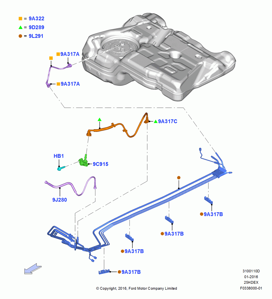 10D - Fuel Lines, 2.5L Duratec FFV (125kW/170PS); 21/MAR/2016-13/AUG/2019