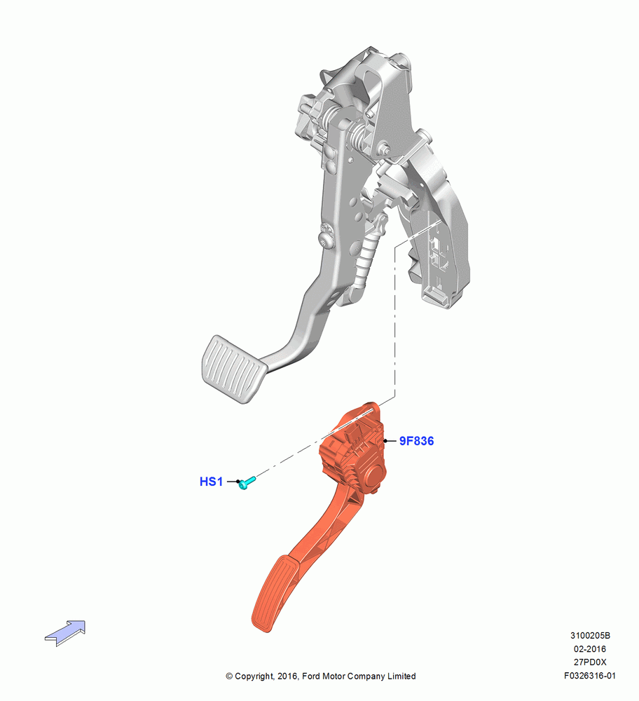 05B - Accelerator/Injection Pump Controls, 2.7L DOHC 4V DI GT V6 GAS/FFV; 30/MAY/2016-05/AUG/2019