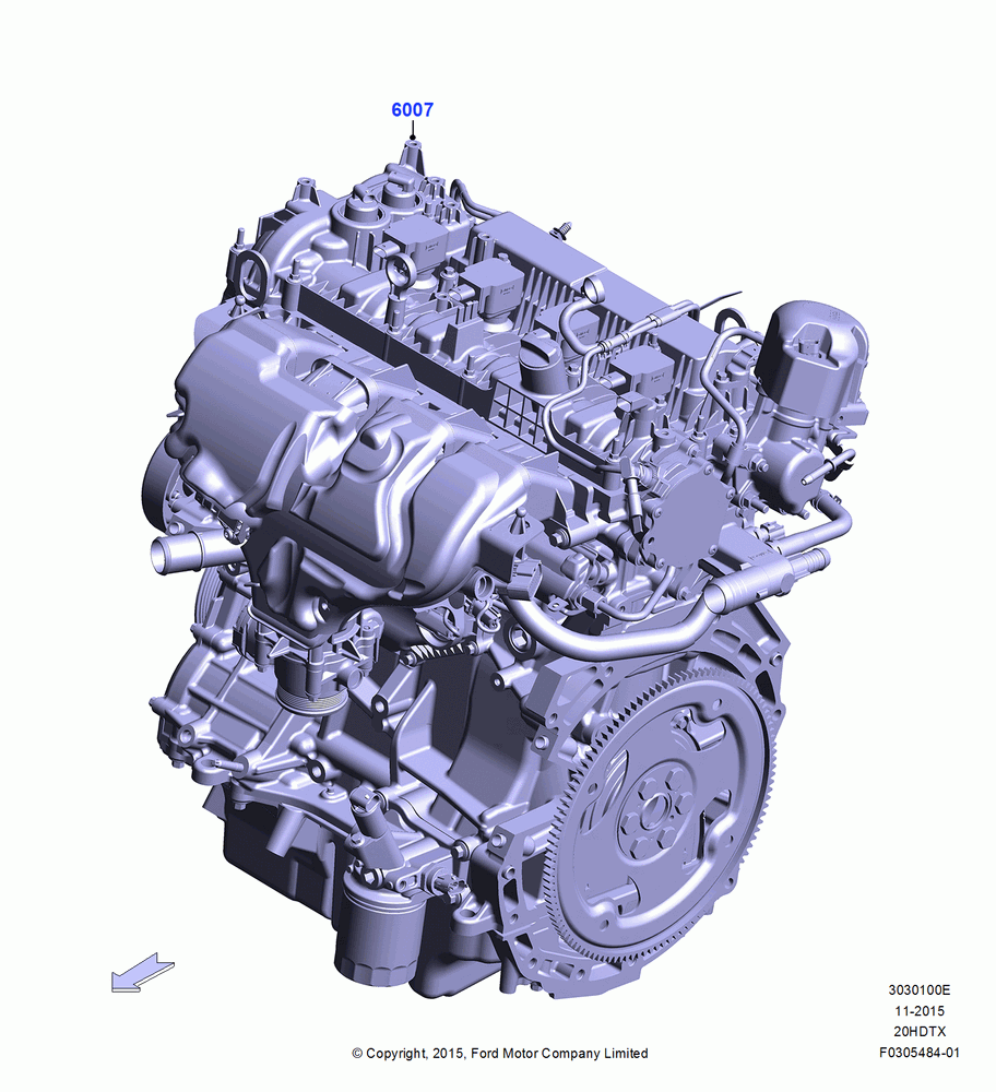 00E - Engine Assy Fully Dressed, 2.0L EcoBoost (240PS); 21/MAR/2016-13/AUG/2019