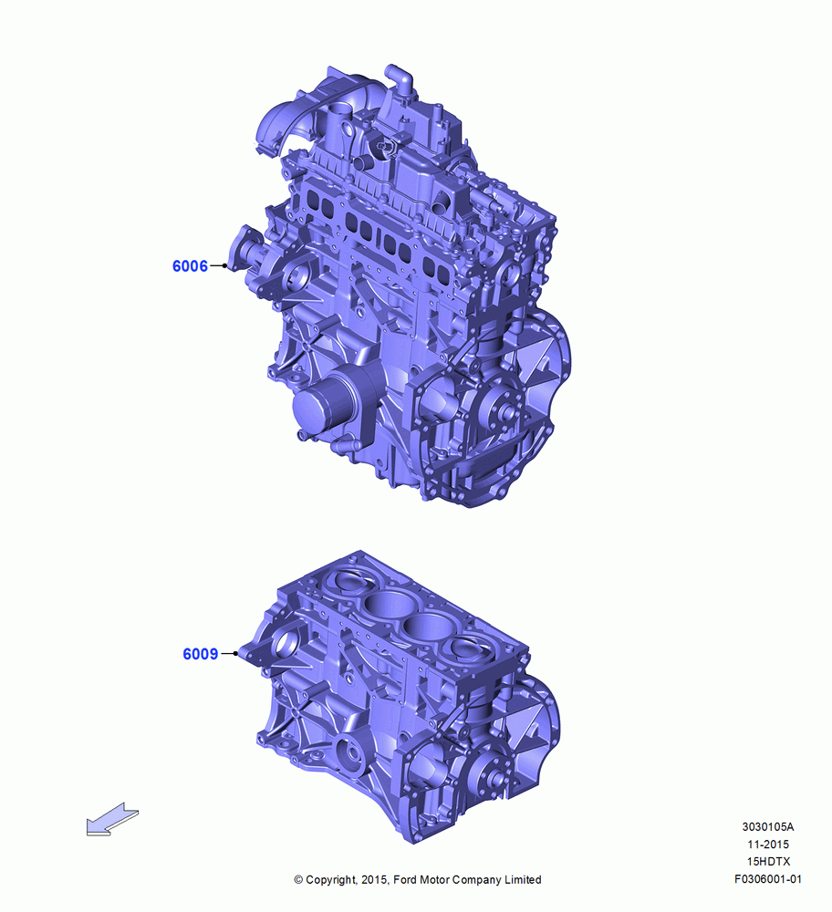 05A - Service Engine and Short Block, 1.5L EcoBoost 16V (180PS); 21/MAR/2016-13/AUG/2019