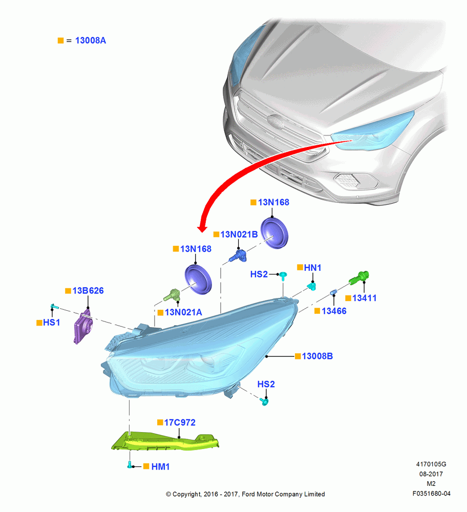 Headlamps and Front Flasher Lamps, With Halogen Headlamps - NAS