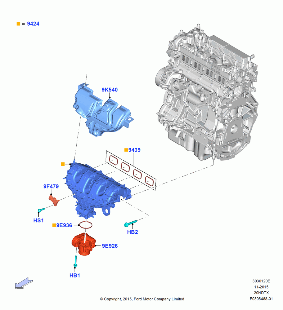20E - Intake Manifold, 2.0L EcoBoost (240PS); 21/MAR/2016-13/AUG/2019