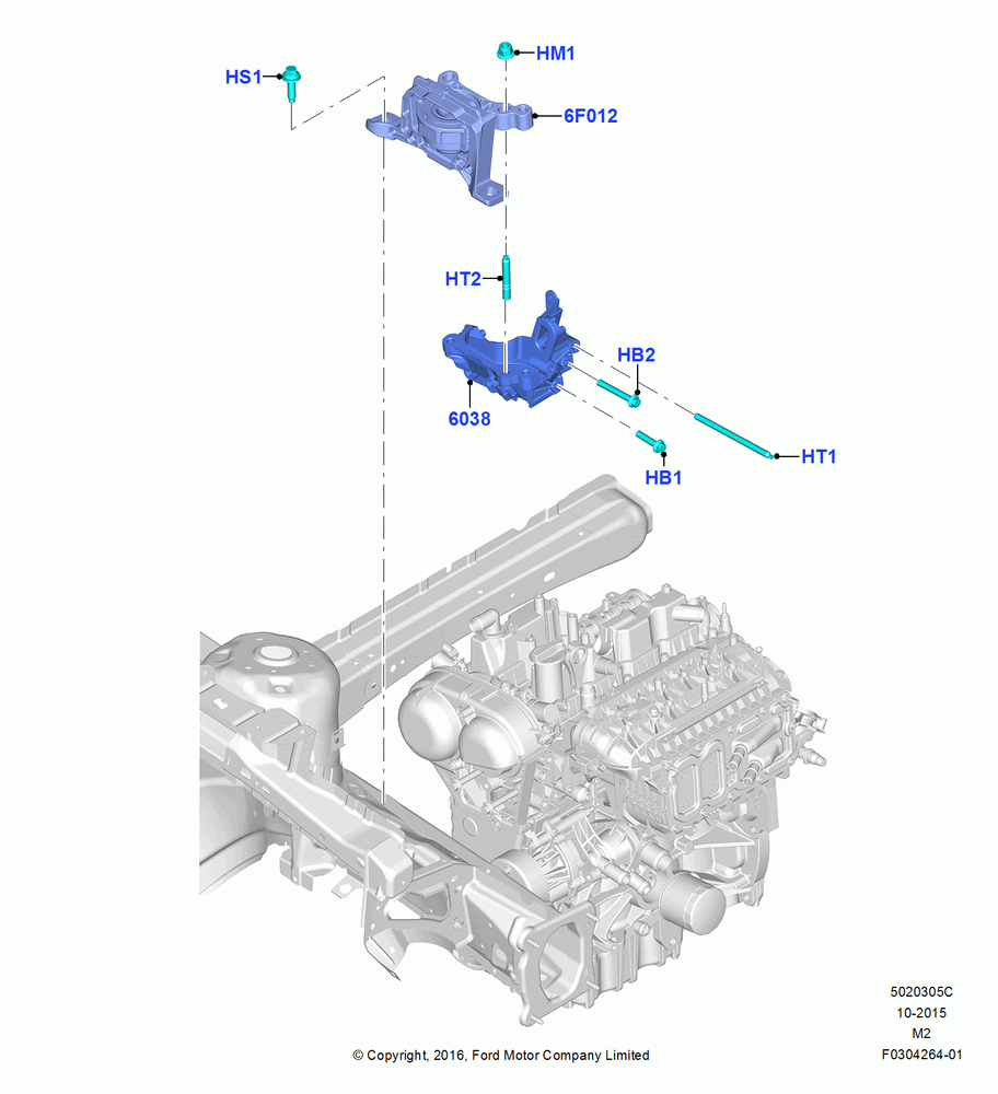 05C - Engine Mounting, 1.5L EcoBoost 16V (180PS); 21/MAR/2016-13/AUG/2019