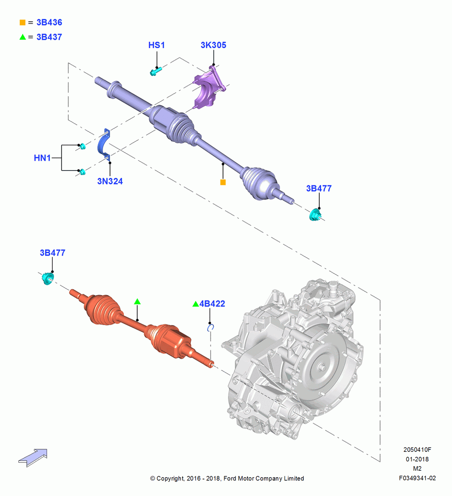 10F - Drive Shaft - Front Axle Drive, 2.5L Duratec FFV (125kW/170PS); 21/MAR/2016-13/AUG/2019