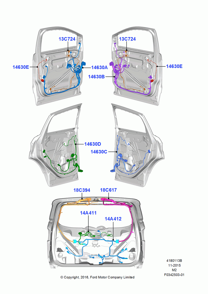 13B - Wiring - Body Closures; 21/MAR/2016-13/AUG/2019