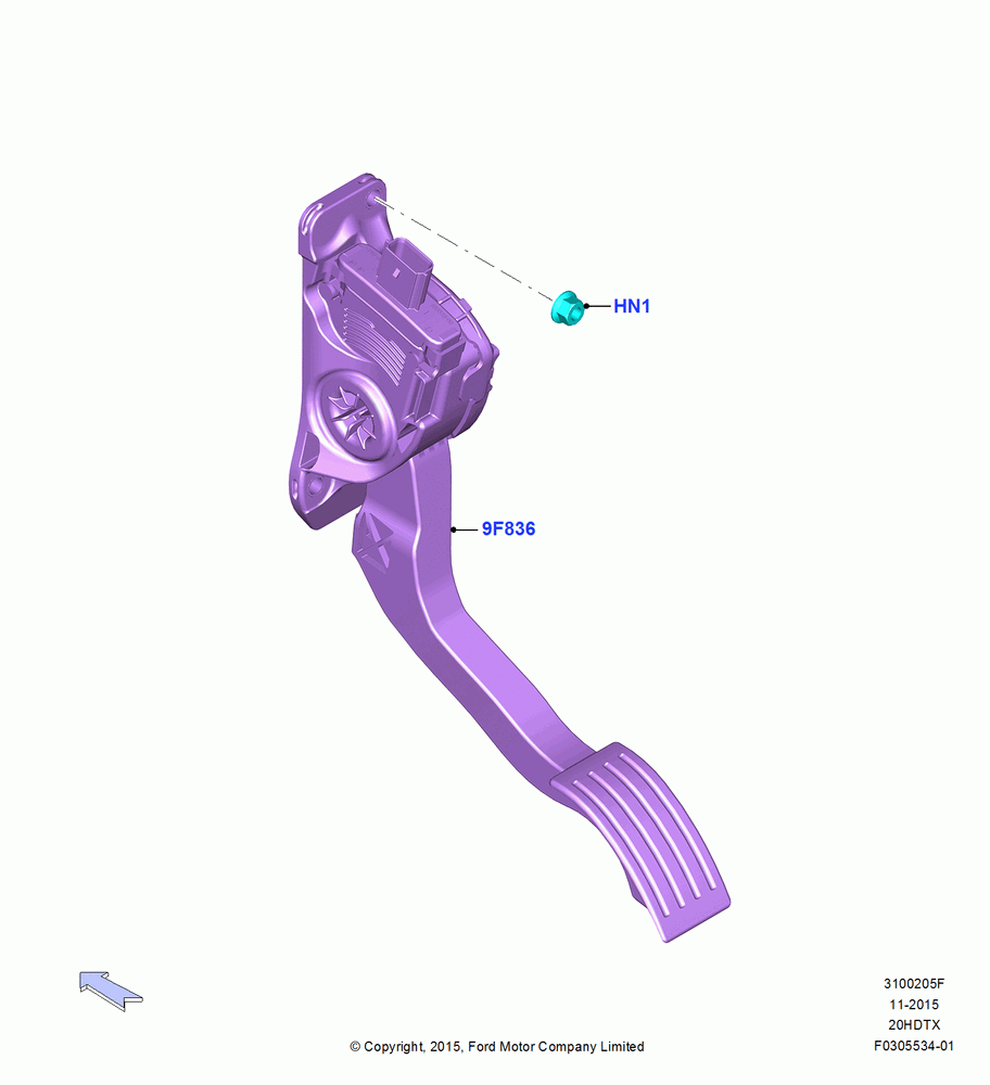 05F - Accelerator/Injection Pump Controls, 2.0L EcoBoost (240PS); 21/MAR/2016-13/AUG/2019
