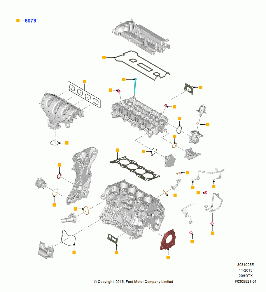 05E - Engine Gasket Kits, 2.0L EcoBoost (240PS); 21/MAR/2016-13/AUG/2019