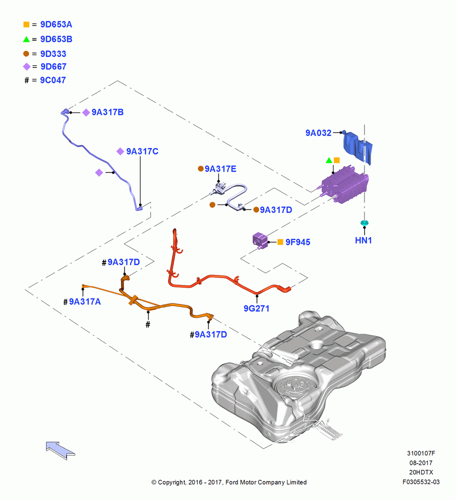 07F - Fuel Vapour System, 2.0L EcoBoost (240PS); 21/MAR/2016-13/AUG/2019