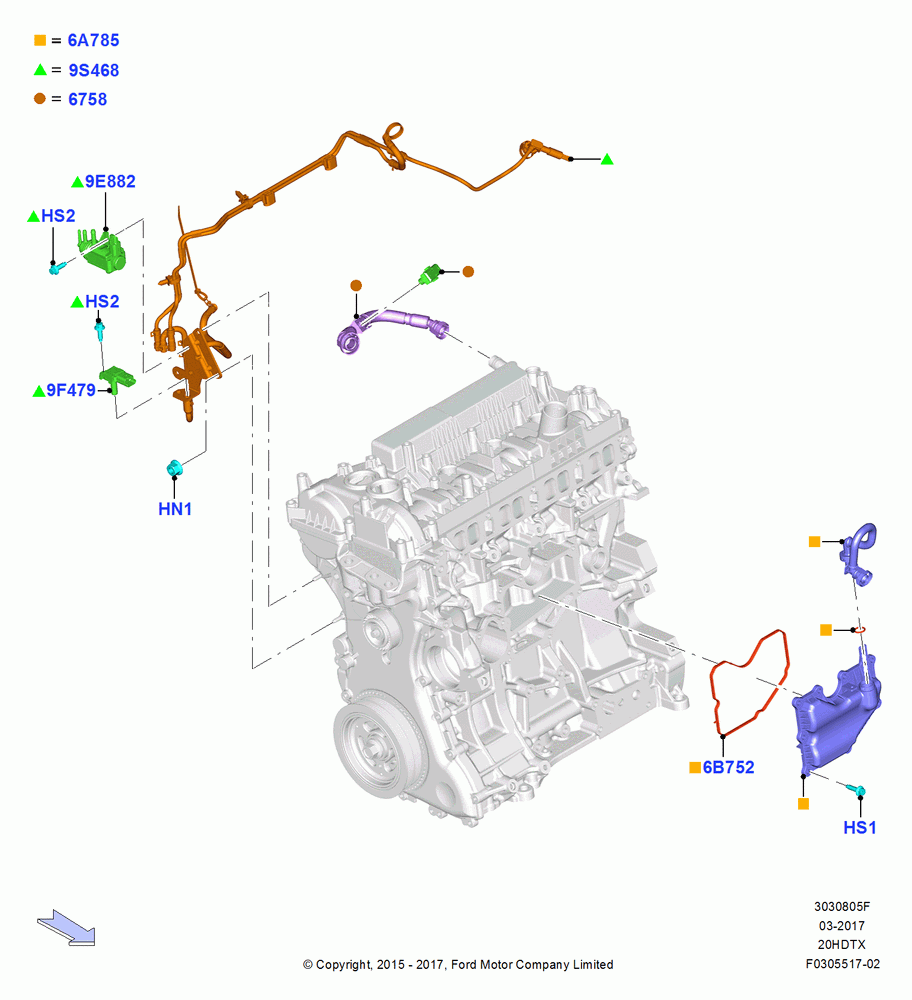 05F - Emission Control - Crankcase, 2.0L EcoBoost (240PS); 21/MAR/2016-13/AUG/2019