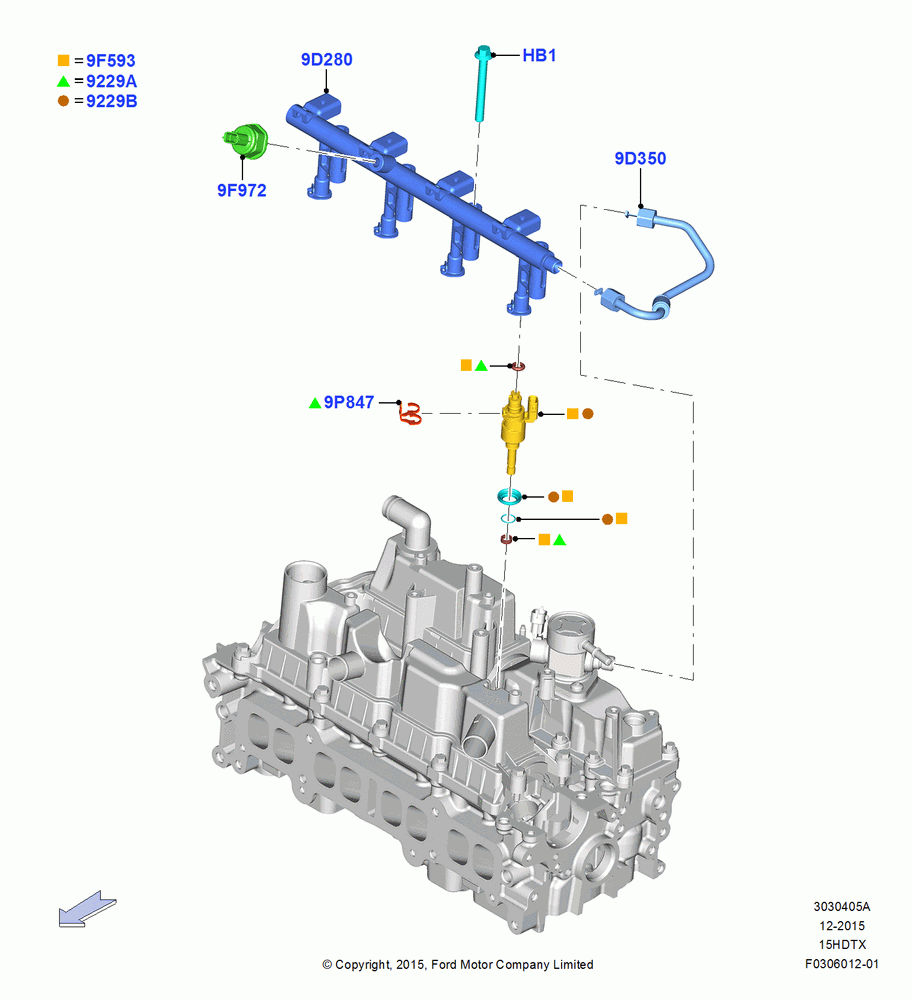 05A - Fuel Injectors and Pipes, 1.5L EcoBoost 16V (180PS); 21/MAR/2016-13/AUG/2019