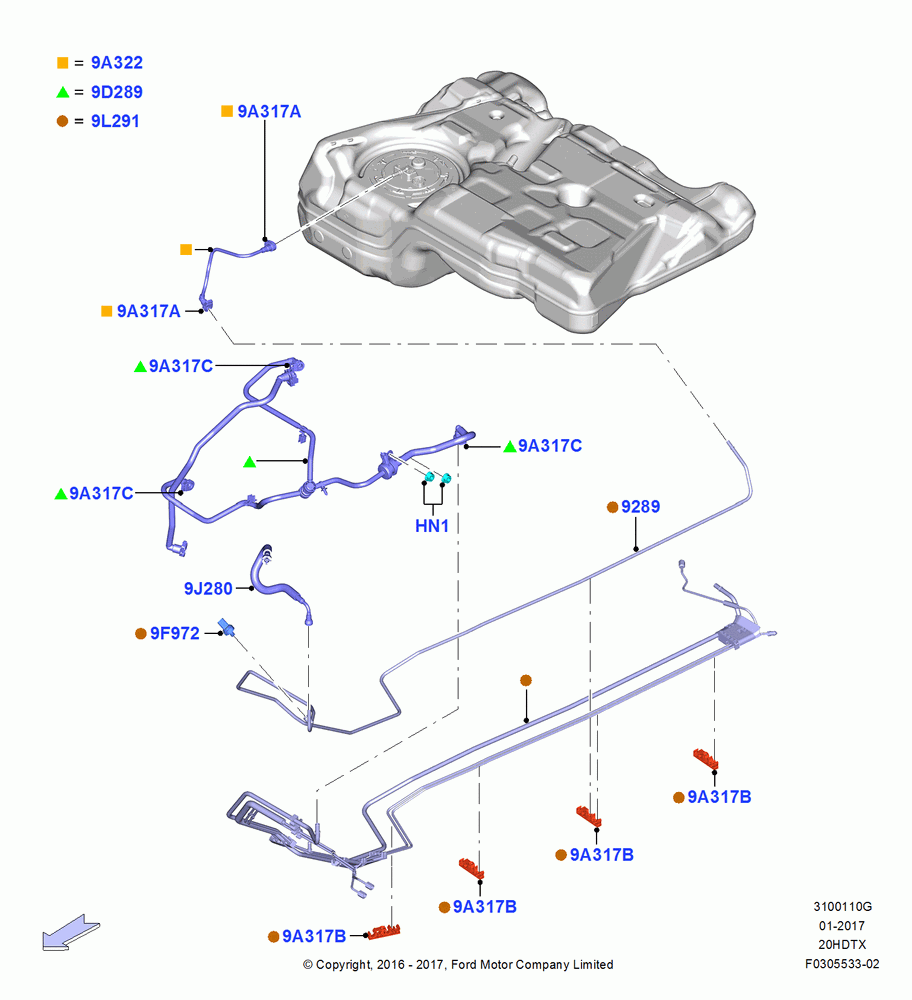 10G - Fuel Lines, 2.0L EcoBoost (240PS); 21/MAR/2016-13/AUG/2019