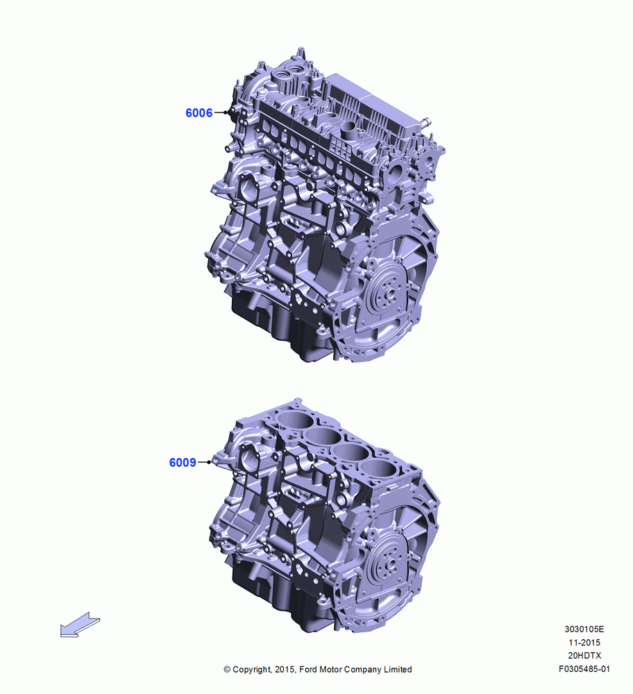 05E - Service Engine and Short Block, 2.0L EcoBoost (240PS); 21/MAR/2016-13/AUG/2019