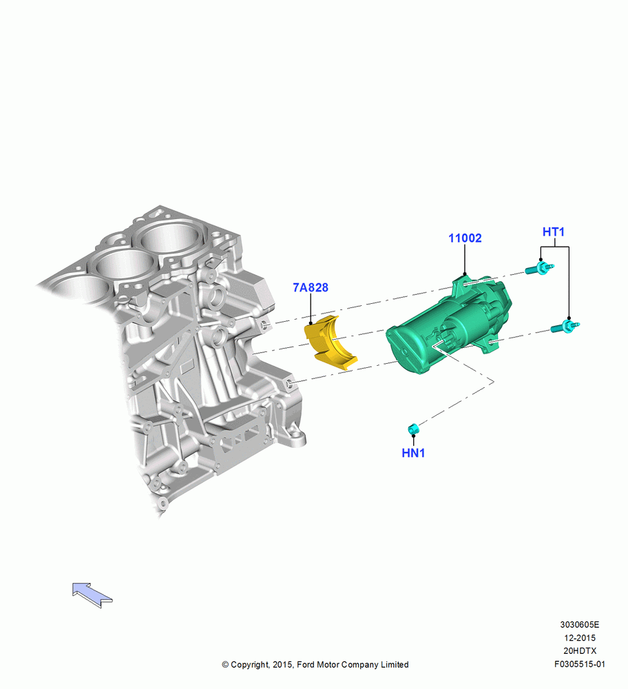 05E - Starter Motor, 2.0L EcoBoost (240PS); 21/MAR/2016-13/AUG/2019