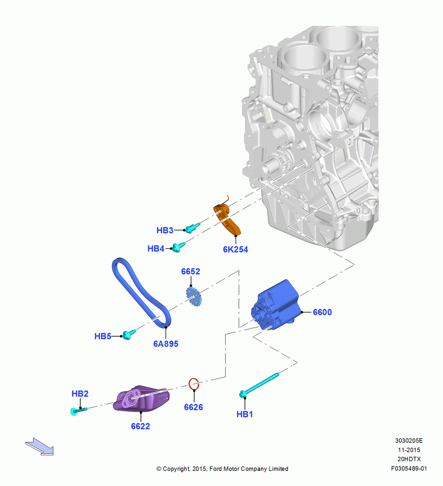 05E - Oil Pump, 2.0L EcoBoost (240PS); 21/MAR/2016-13/AUG/2019