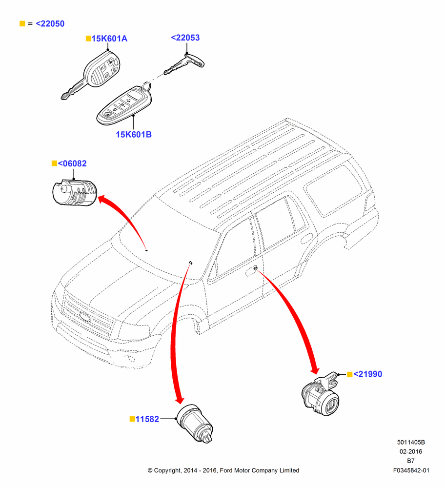 05B - Vehicle Lock Sets and Repair Kits; 11/AUG/2014-30/JUN/2017