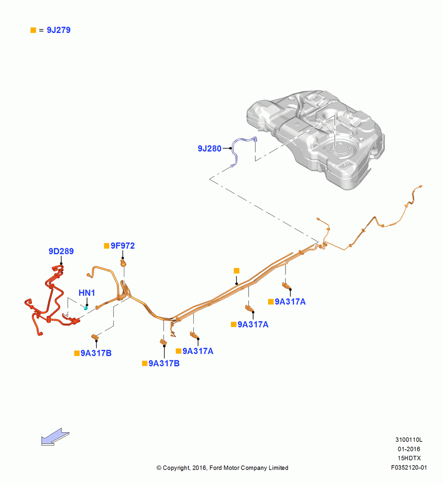 10L - Fuel Lines, 1.5L GTDI I4, With Clean Fuel Fleet Vehicle; 04/APR/2016