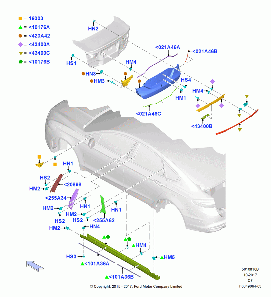 10B - Body Mouldings; 04/APR/2016-21/AUG/2018