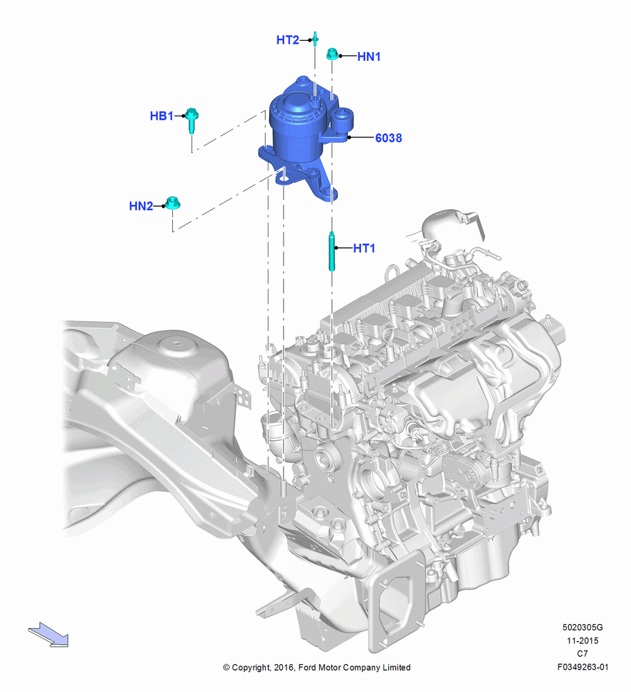 05G - Engine Mounting, 2.0L EcoBoost (240PS); 04/APR/2016