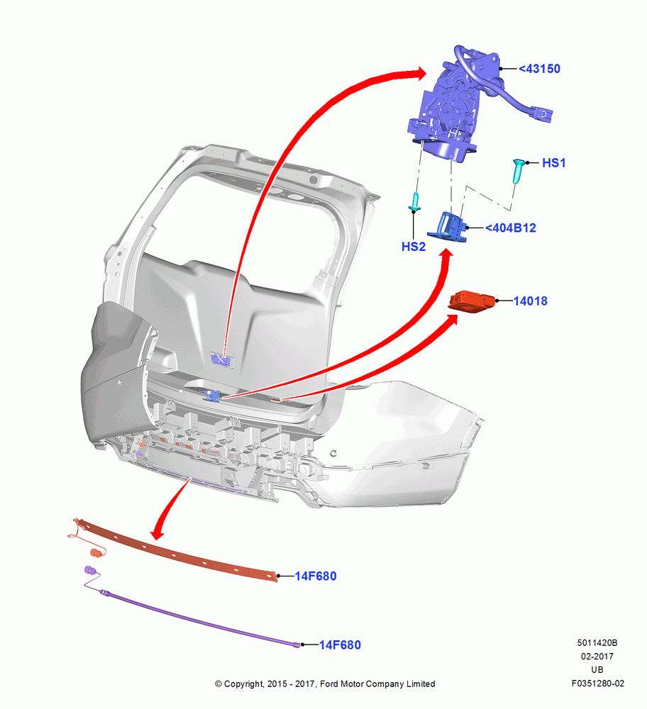 20B - Luggage Compt/Tailgte Lock Controls; 04/MAY/2015-03/MAR/2019