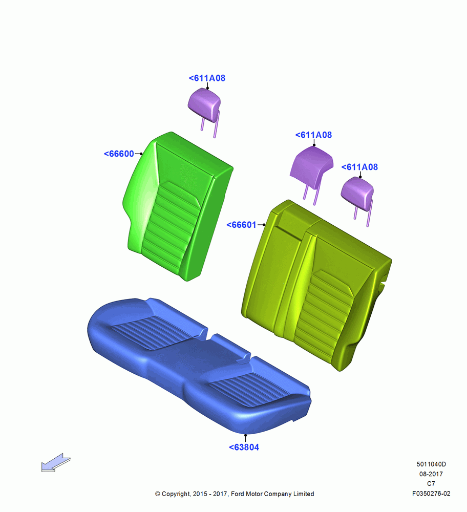 40D - Rear Seat Covers, Less Rear Seat Center Armrest; 04/APR/2016