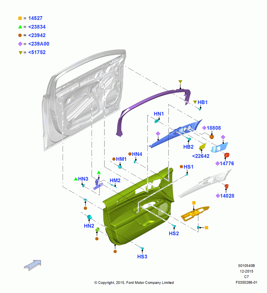 40B - Front Door Trim Panels; 04/APR/2016