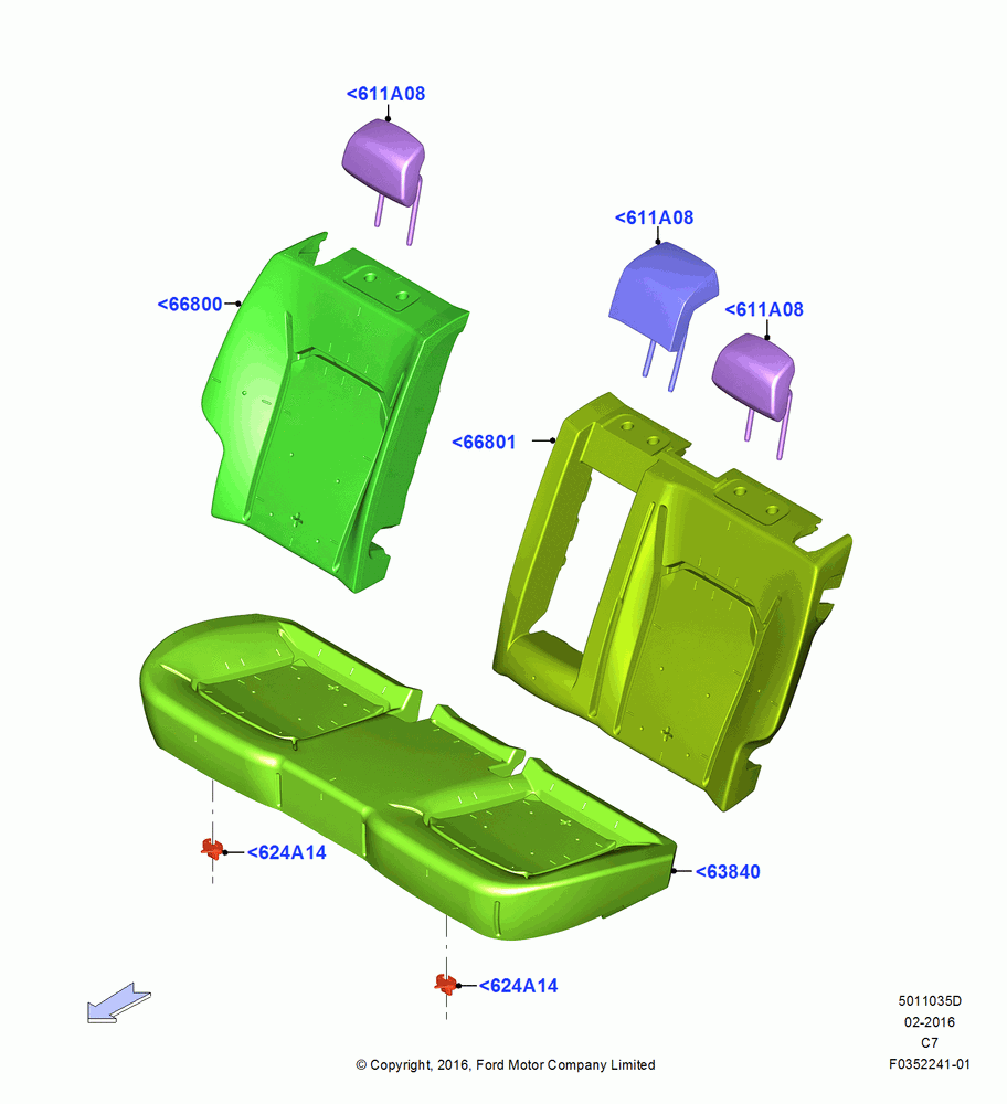 35D - Rear Seat Pads/Valances & Heating, With Premium Front Seats; 04/APR/2016